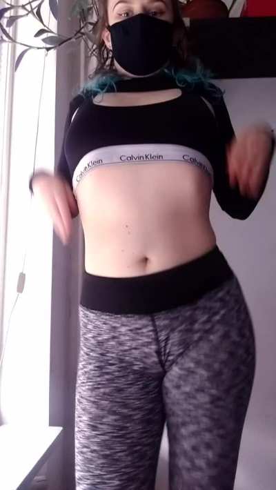 A blue-haired girl starts going to your gym, and you can't help but to wonder what her body looks like under all those clothes.