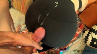 Perfect Little Bubble Butt in Lululemon Yoga Pant Gets Sprayed with Cum While She Just Lays There  
