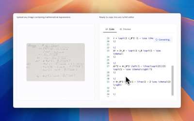 Free tool to convert math handwriting to LaTeX