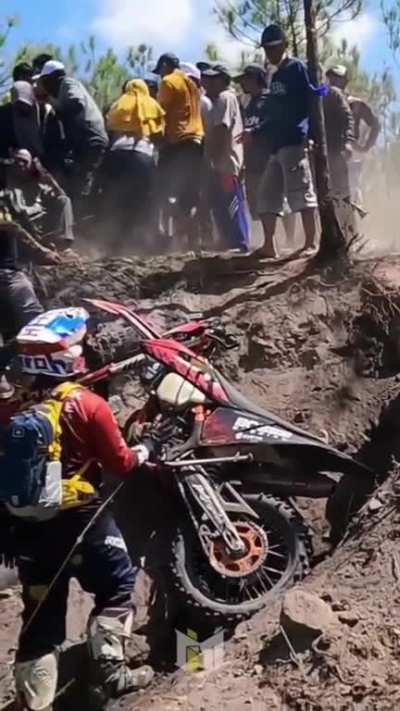 WCGW when a crowd gets too close while watching a dirt bike competition
