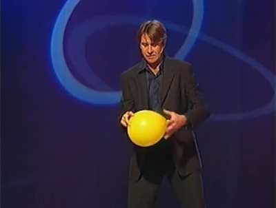 A balloon performance by Rob Spence