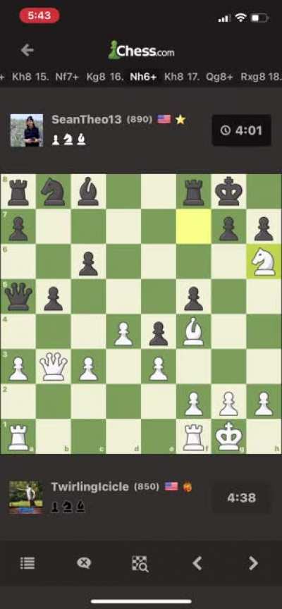 A cool checkmate I found. I&rsquo;m playing as white and sacrificed my queen.