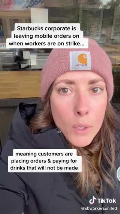 Starbucks corporate is leaving mobile orders on when workers are on strike&hellip;