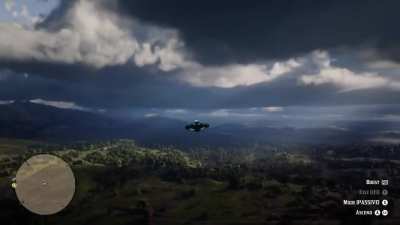 By far the finest volumetric clouds I've seen in a video game.