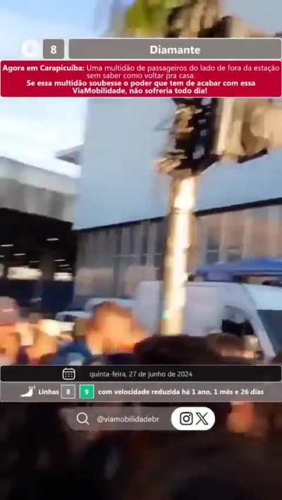 Mais um dia com falha na linha 8 privatizada.