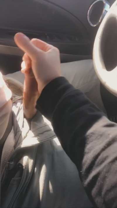He gets so hard when I play with him when he&rsquo;s driving