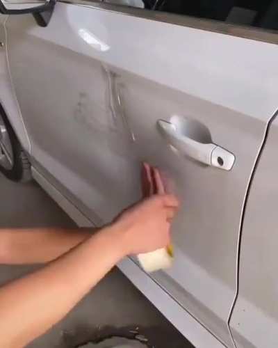 The car just goes back into place.