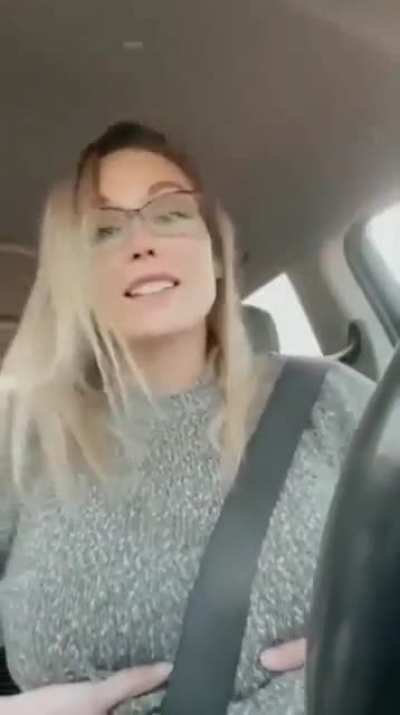 MILF  Titty drop in car