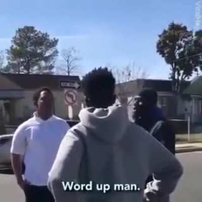 This man brilliantly breaks up a street fight between two teenage boys