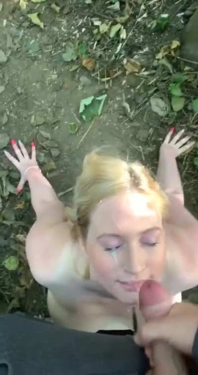 Fucked and sucked dry in the woods today [oc]