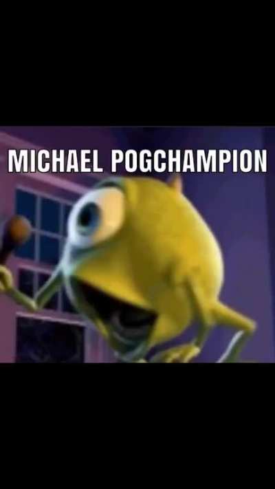 Michael Wazowski does the &ldquo;pogchamp&rdquo; (poggers lmao) Twitch emote
