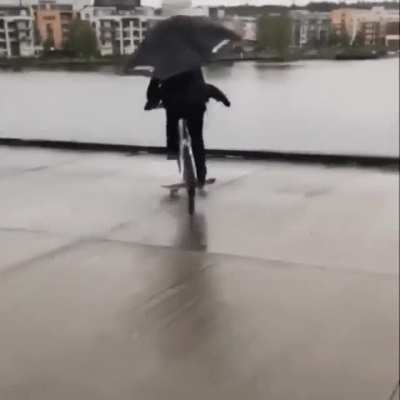Well, at least one of them stayed dry.