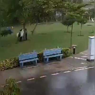 WCGR while standing outside under a tree in a thunderstorm. We've been...
