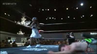 Danny Limelight&rsquo;s Daughter walks the ropes &amp;amp; hits a Tornado DDT