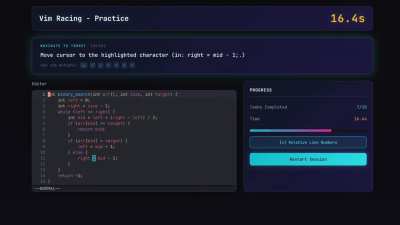 VimGym: Open Source Multiplayer VIM Racing