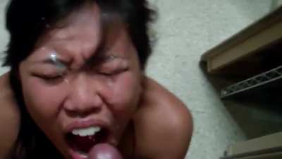 Cute Asian gets a nice facial