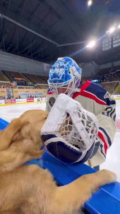 Chrona and Miller during warmups