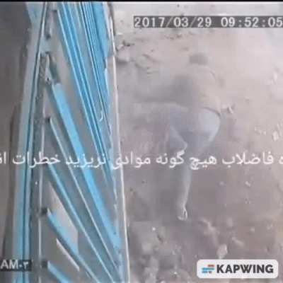 Man throws cigarette down a hole, then&hellip;