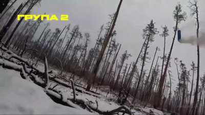 Soldiers of the 1st battalion of the "Azov" brigade, in three infantry tactical groups are conducting an assault on the Russian fortification system in the Serebryansky forest. January, 2024.