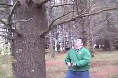 WCGW teen climbing a tree