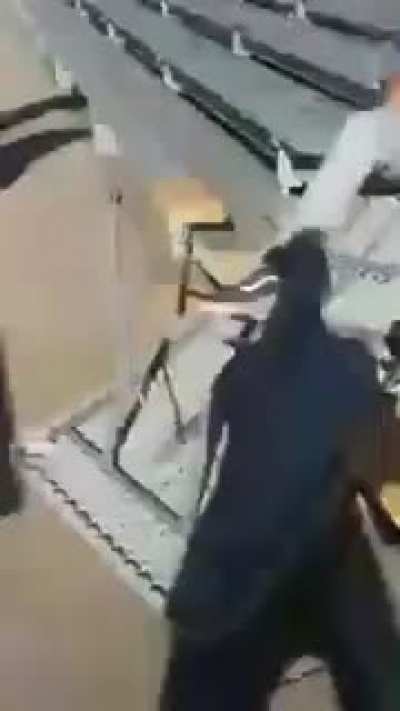 Sliding down the stairs