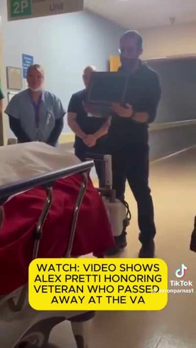 Alex Pretti, ER nurse, honors a fallen veteran at the VA