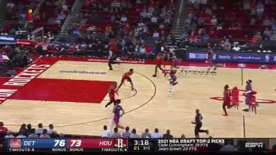 [Highlight] Jerami Grant comes out of nowhere to intensely swat the ball off the backboard on a layup attempt, leading to an easy layup on the other end