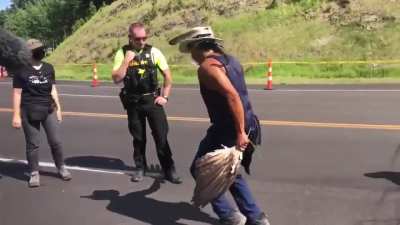 Indigenous Americans protesting at the black hills.