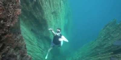 Falling off an Underwater Cliff