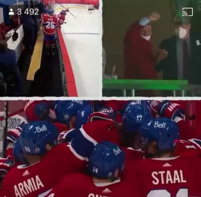 The bench reaction.