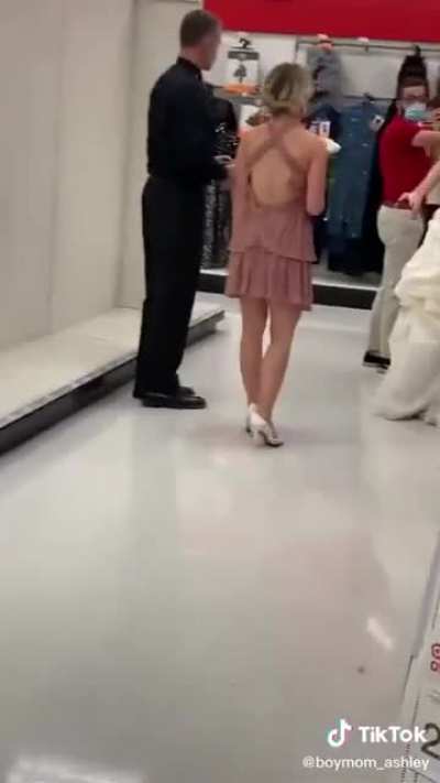Woman surprises her boyfriend at his work and demands they get married (Target in Vegas)
