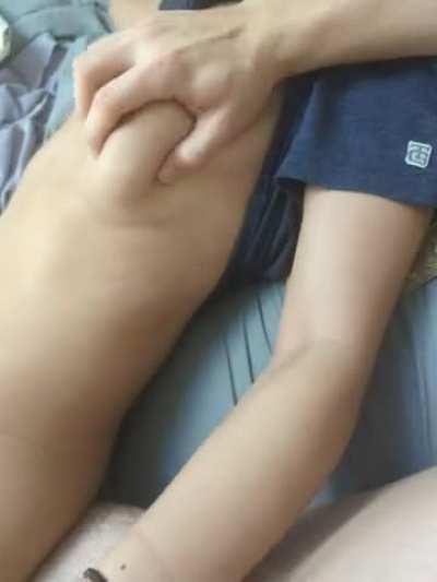 Grabbing my tits helps him cum 😌