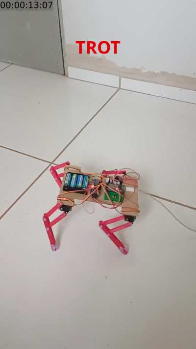 I built a ultra low cost quadruped robot that can walk