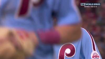 [Highlight] [Highlight] Alec Bohm makes a great double play to send the game to the bottom of the 9th