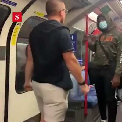 Guy gets knocked out in subway