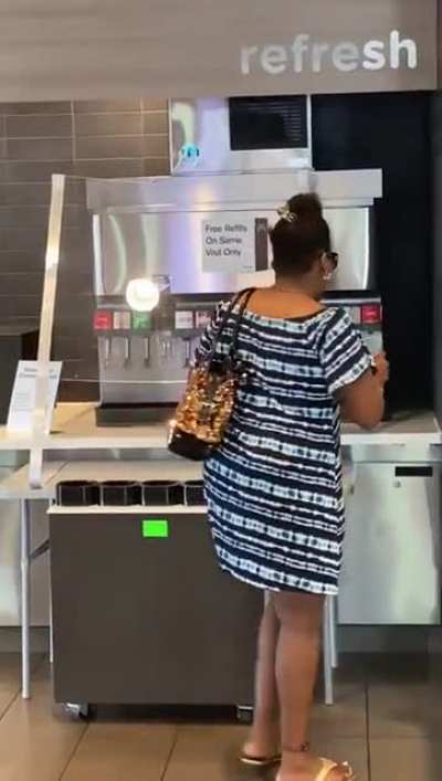 Lady freaking out over a free cup of water at my local McDonald's