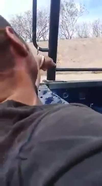 Dude gets a literal ass beating from the Police