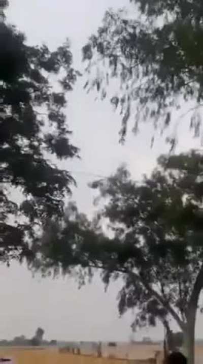 Pakistani Rangers and civillain bird hunters gather to hunt down Indian drone