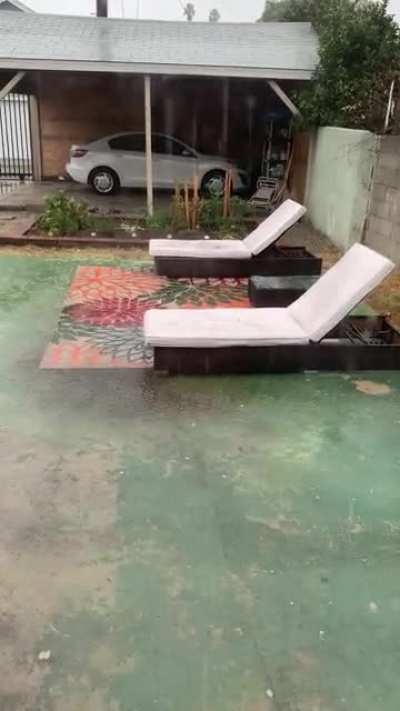 Big storm in Los Angeles a few weeks ago. Here&rsquo;s my back patio.