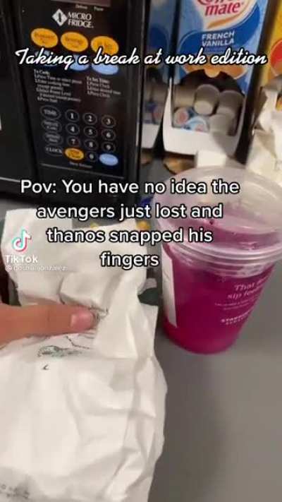 Just a casual day not knowing the avengers lost