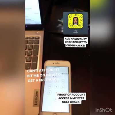 BRUH IF ANYONE NEEDS TO ORDER ACCOUNT ACCESS, ACCOUNT RECOVERY, MY EYES ONLY HACKS &amp;amp; MORE HIT NAEQUALITY ON SNAP // 30K TELEGRAM + PROOF IN COMMENTS!