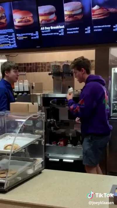 He made himself some ice cream, which proves the machine isn&rsquo;t broken