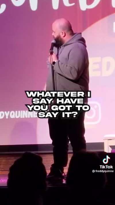 Sign language at a comedy show