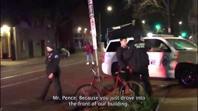 Footage of St. Louis PD arresting the owner of a gay bar they crashed their police cruiser into