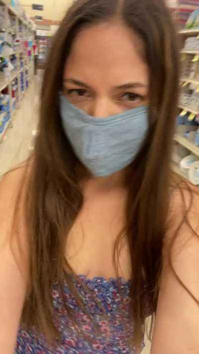 Giving the security cameras a show at the grocery store