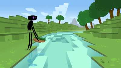 I finished my 2D enderman animation in a cartoony style.