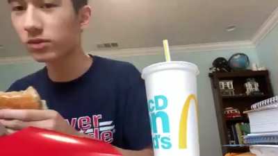 Me eating the Travis Scott Meal