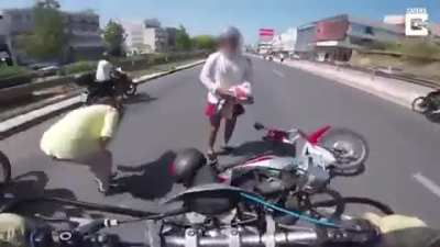 Passing through these bikes in highway