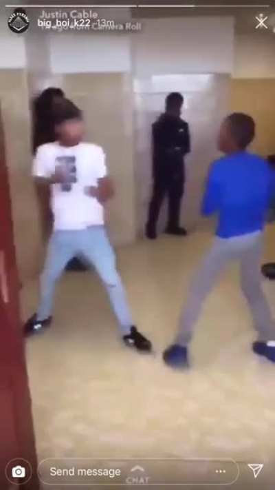 finally participated in my first fight, I think i got some good hits in(i&rsquo;m the one in blue)