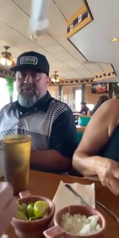 Dad got hit in the nostril by a Straw